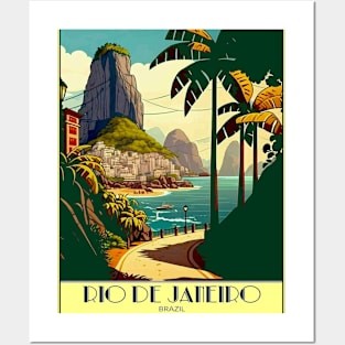 Rio De Janeiro Brazil Vintage Travel Advertising Print Posters and Art